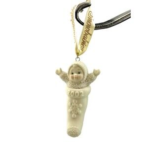 Vtg NIB Dept 56 Snowbabies Baby In My Stocking Christmas Tree Ornament 2002 Y2K